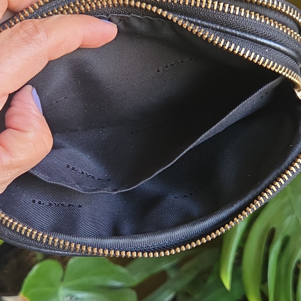 Coach Black Pebbled Leather Camera Crossbody - Picture 11 of 13